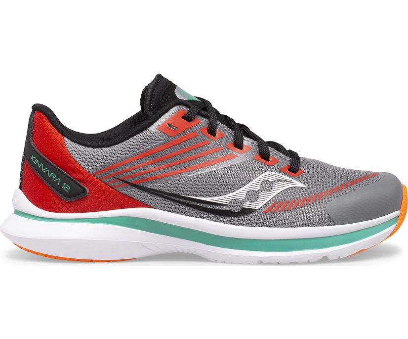 Kids' Saucony Kinvara 12 Sneakers Grey / Orange | Singapore 882BEXC